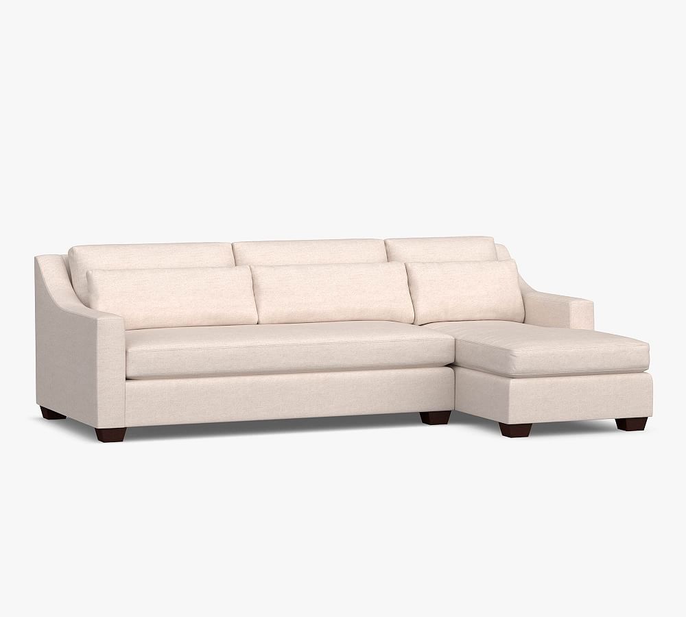 York Slope Arm Deep Seat Upholstered Sofa Chaise Sectional Pottery Barn