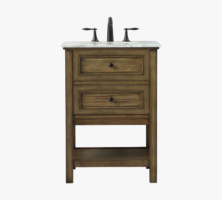 Shop allen + roth Kennilton Wood Open Shelf Vanity Bathroom Collection at