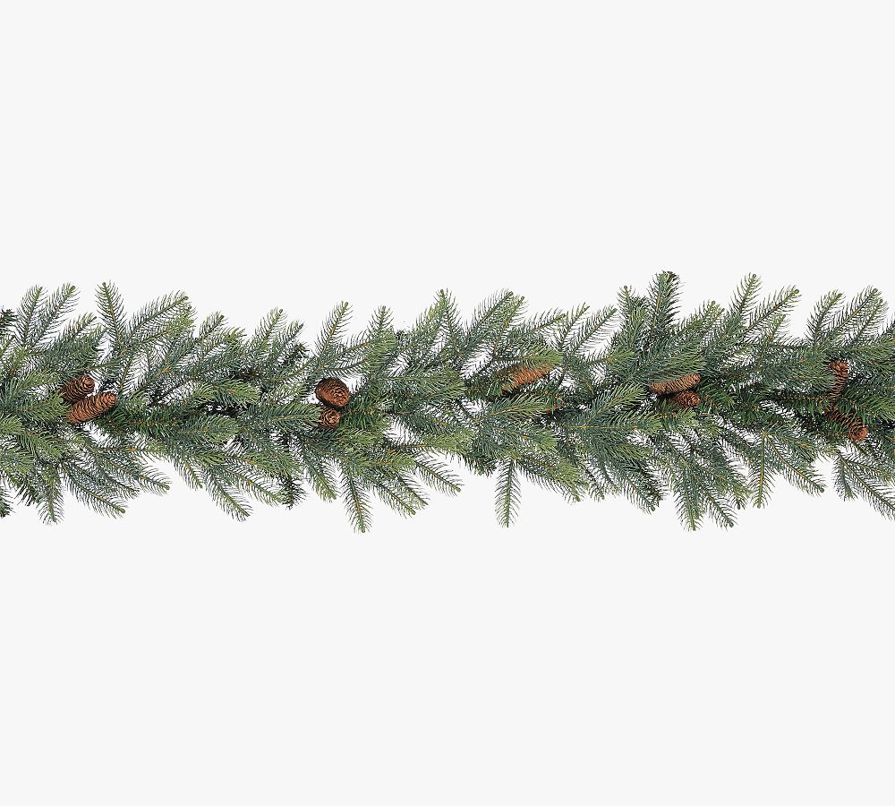 Faux New England & Pine Garland with Pinecones, 9' - Set of 2