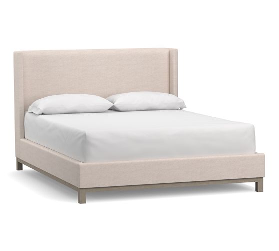 Jake Upholstered Platform Bed Wood Base Pottery Barn
