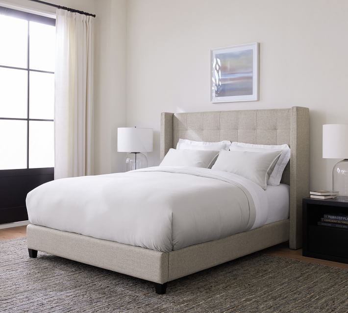 Elliot curved deals tufted upholstered bed