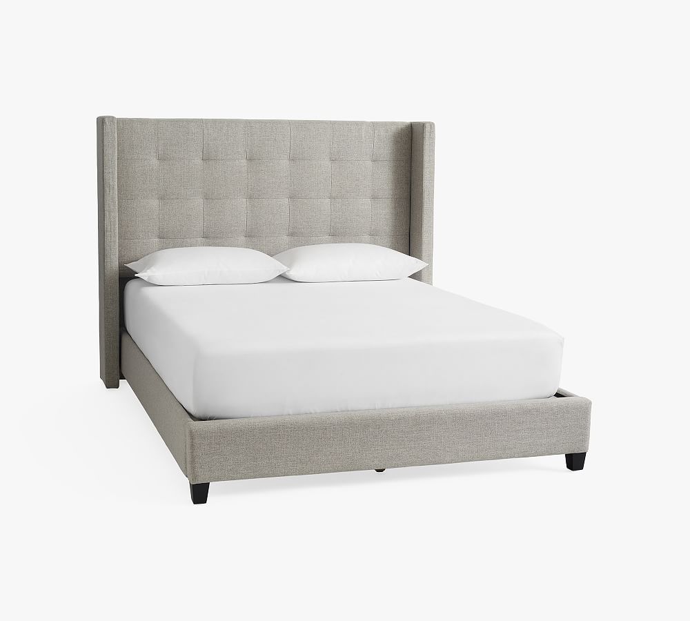 Elliot Upholstered Tufted Shelter Bed Pottery Barn
