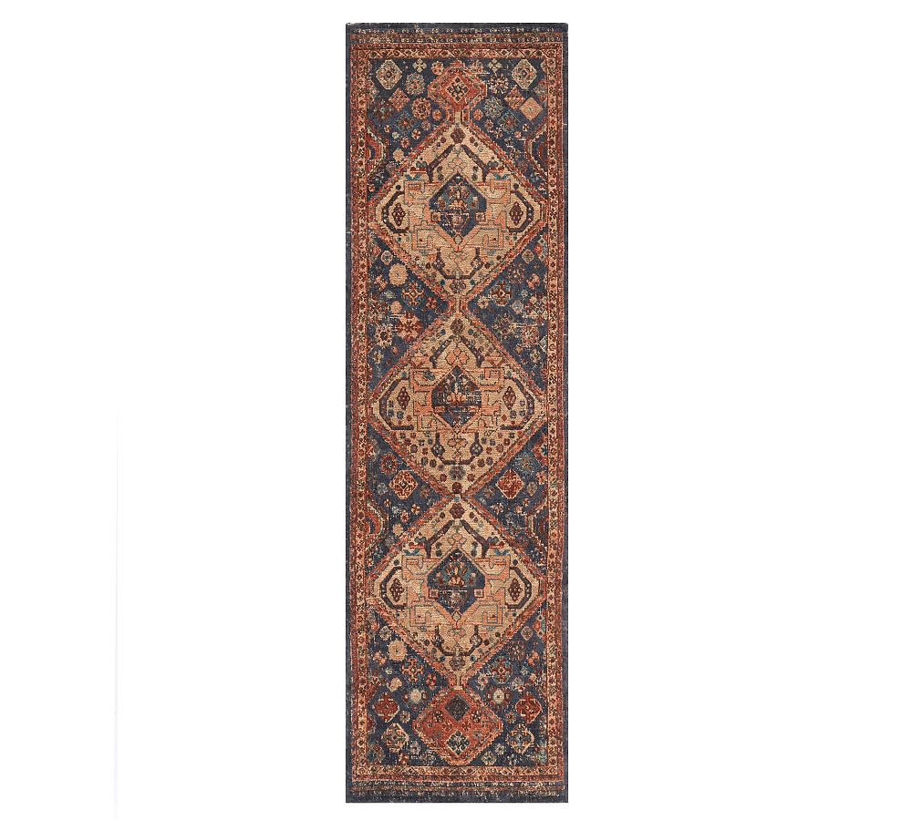 Blue Multi Mahalia Printed Rug Patterned Rugs Pottery Barn