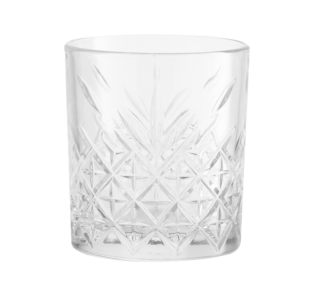 Trellis Etched Double Old Fashioned Glass Pottery Barn