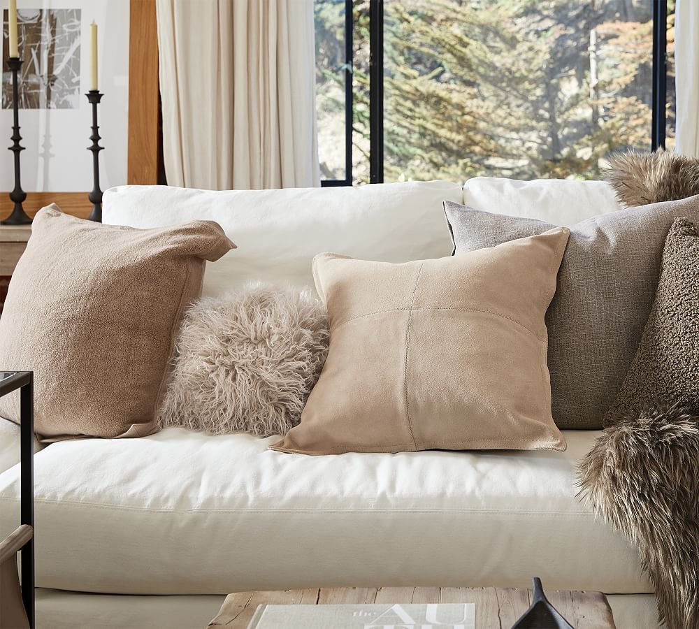 Pottery barn outlet fur pillows