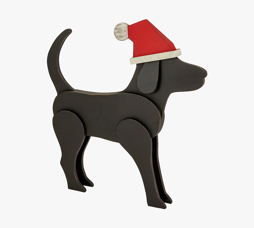 Black Lab with Santa Hat Kitchen Towel