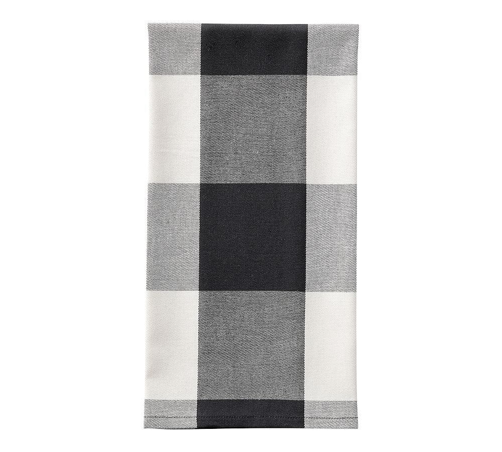 Black and White Buffalo Plaid Bath Towel Set