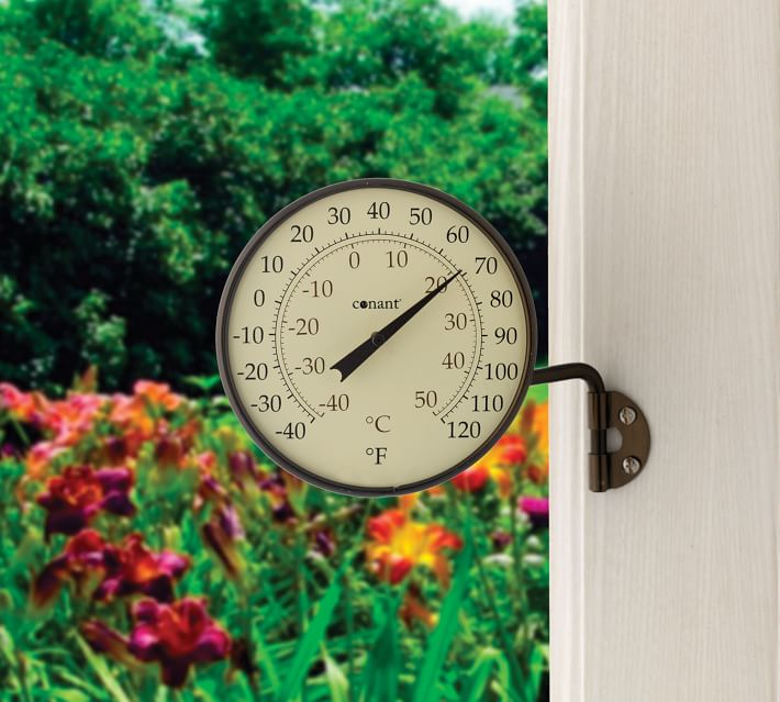 Outdoor thermometer rust resistant zinc Fahrenheit and Celsius