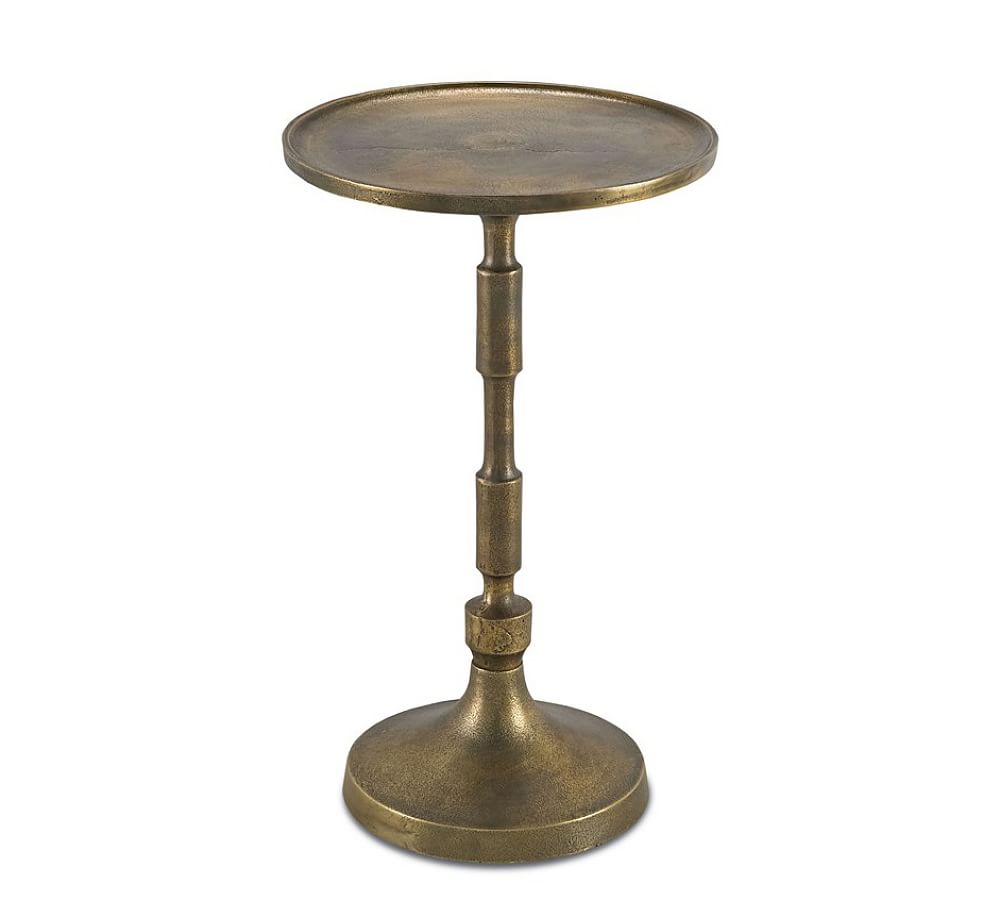 Clares Round Metal Accent Table Pottery Barn