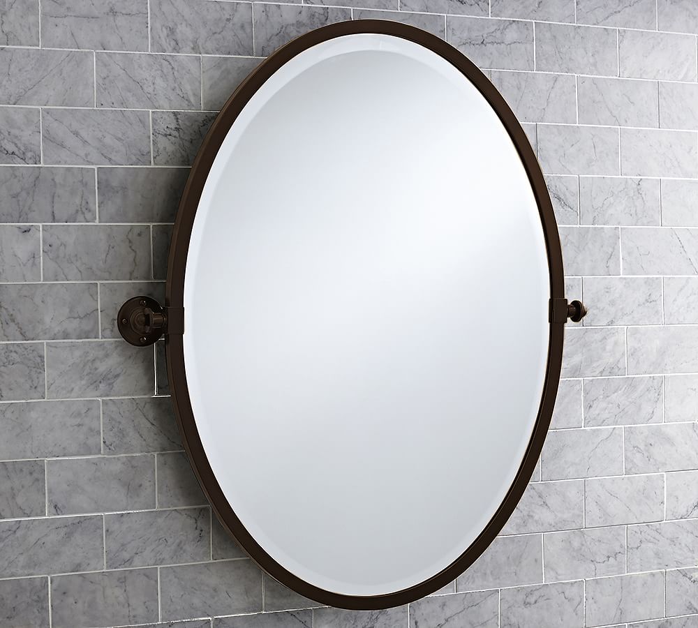 Kensington Pivot Oval Wall Mirror Pottery Barn