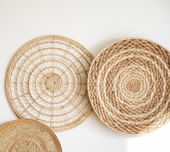 Open Weave Handwoven Wicker Basket Wall Art - 40