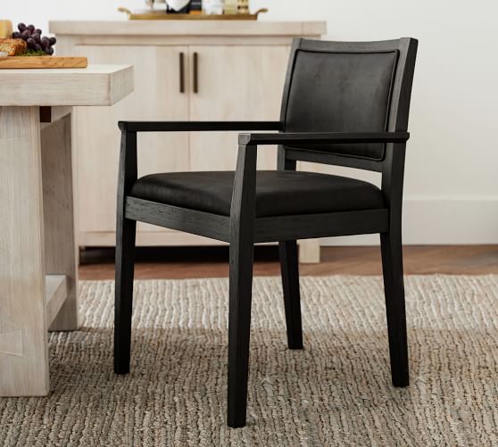 Pottery barn black online dining chairs