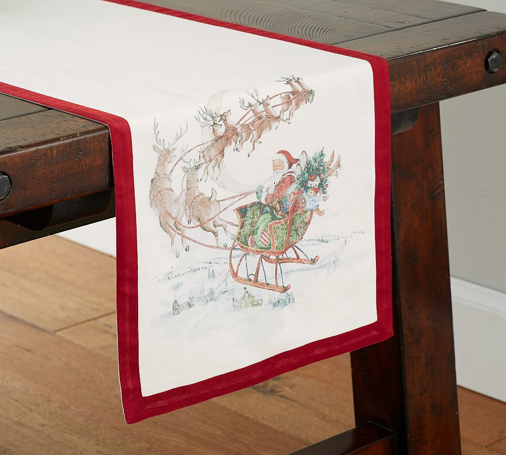Nostalgic Santa Table Runner Pottery Barn