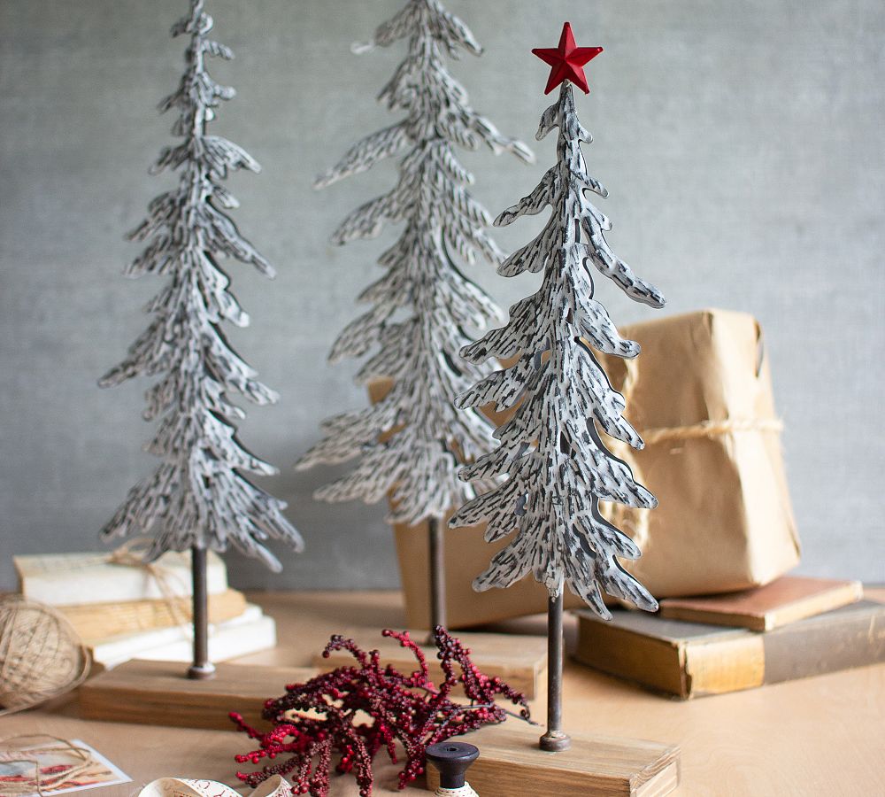 Metal Christmas Trees - Set of 3