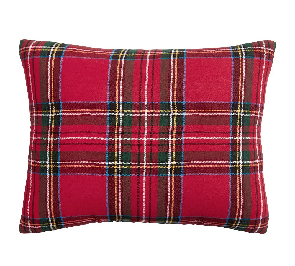 Stewart Plaid Flannel Reversible Comforter Sham | Pottery Barn