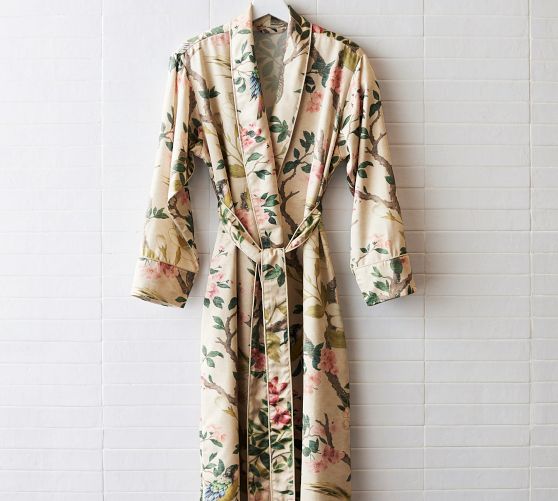 Nola Silky Piped Robe Pottery Barn