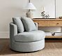 Balboa Upholstered Swivel Armchair | Pottery Barn