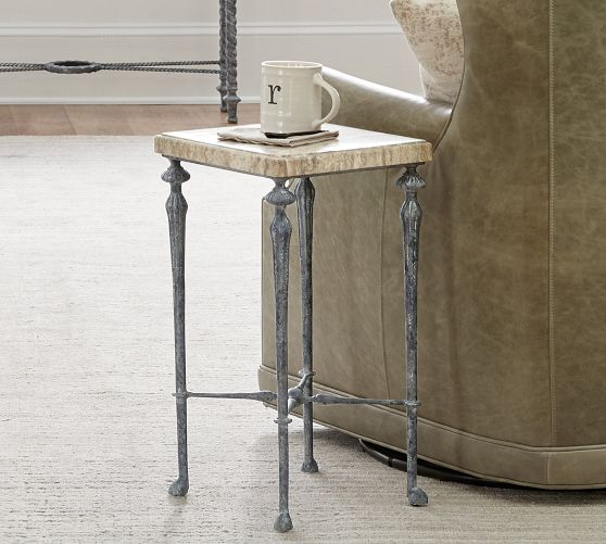 Corrine Rectangular Metal Accent Table Pottery Barn