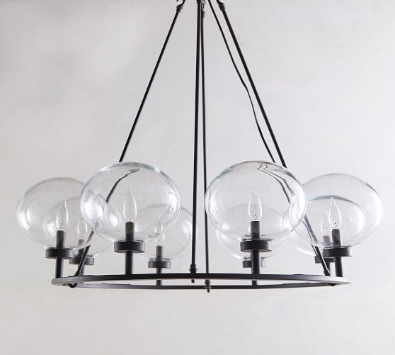 Sander staggered glass round shop chandelier