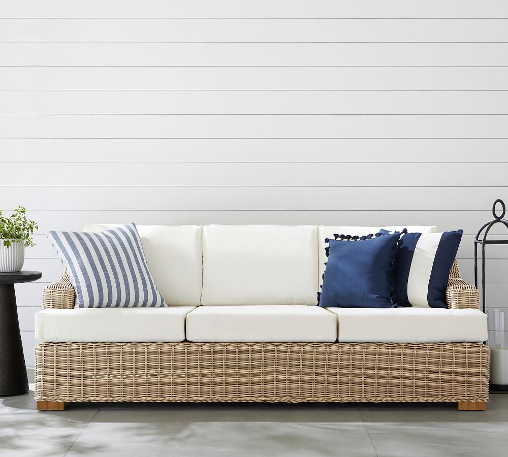Luxury Wool Sofa Topper in Storm Blue