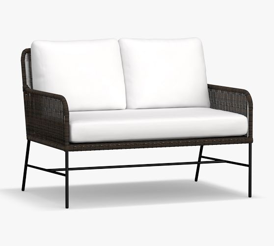 Tulum Wicker Outdoor Loveseat | Pottery Barn