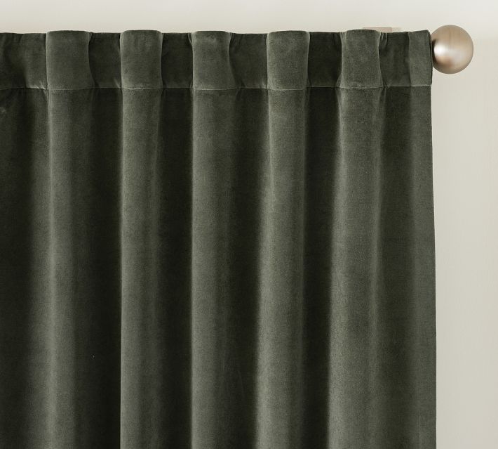 Curtain Loop Band Drawstring Velour Velvet Velvet Opaque 140 x 270 cm  (Green) : : Home & Kitchen