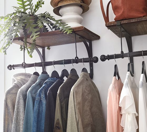 Pottery Barn New York City Closet Corner Shelf in Rustic Mahogany