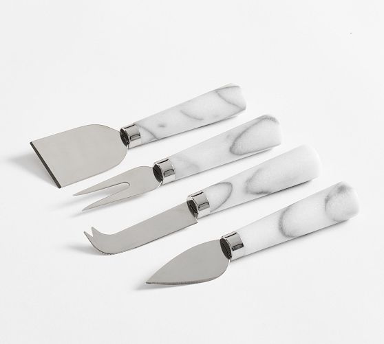 White Marble Cheese Charcuterie Board & Knife Set/Cutting – Opulence Wine