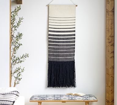 Black and white woven best sale wall hanging