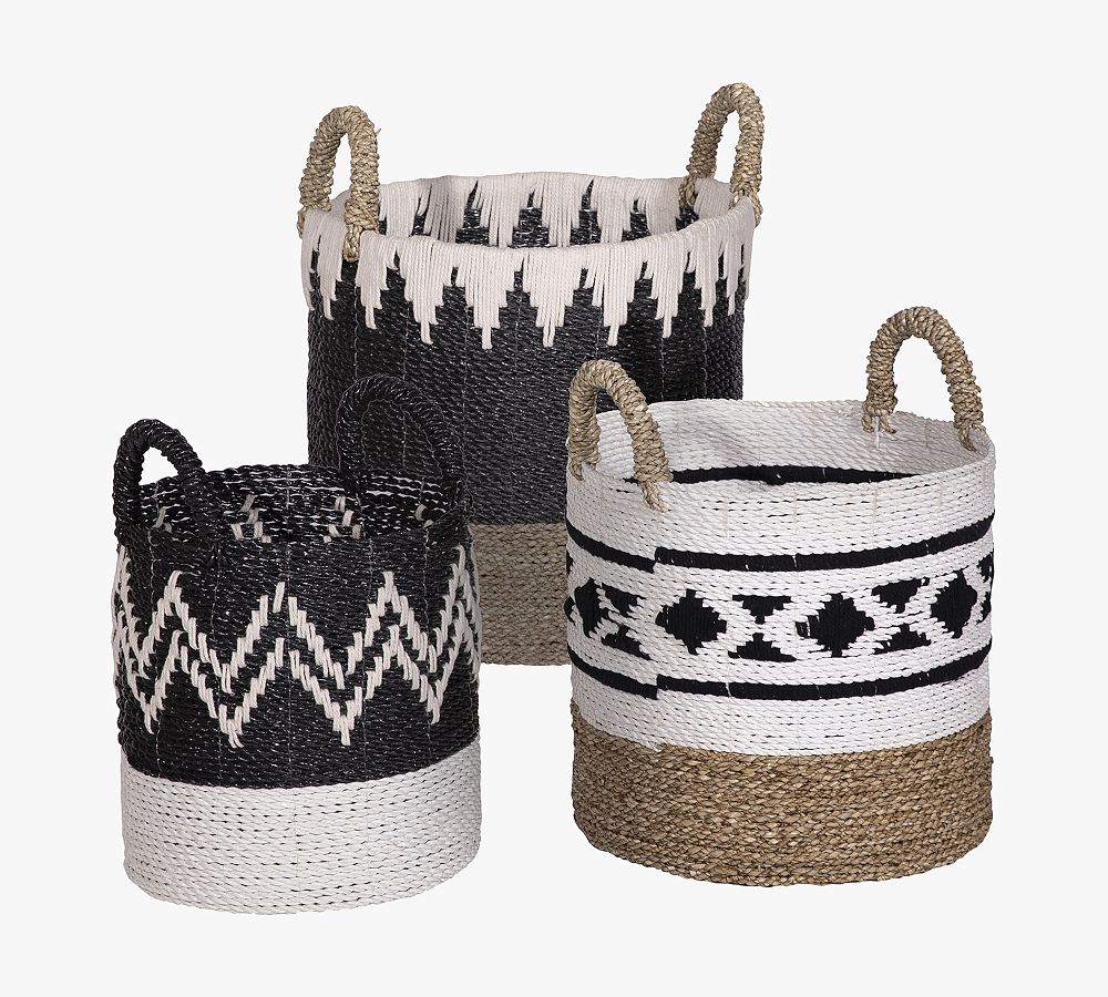 Ali Handwoven Seagrass Baskets - Set of 3