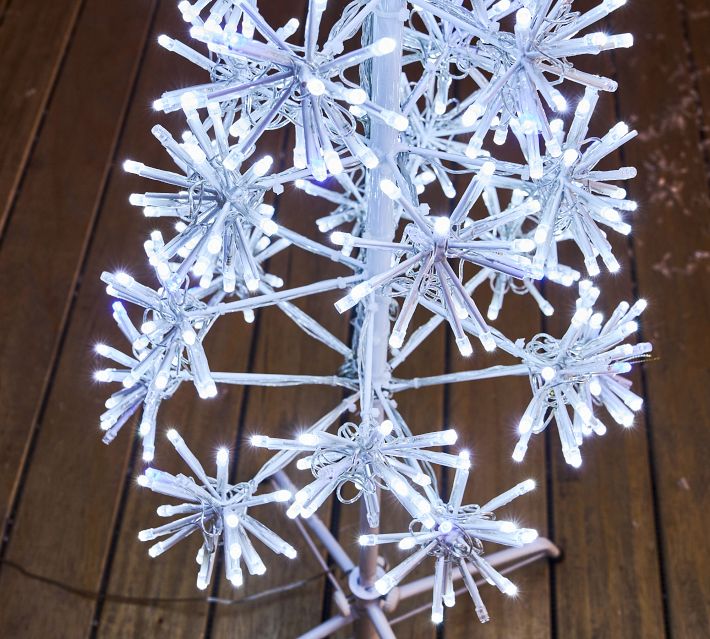 Lit Crystal Snowflakes - Set of 3