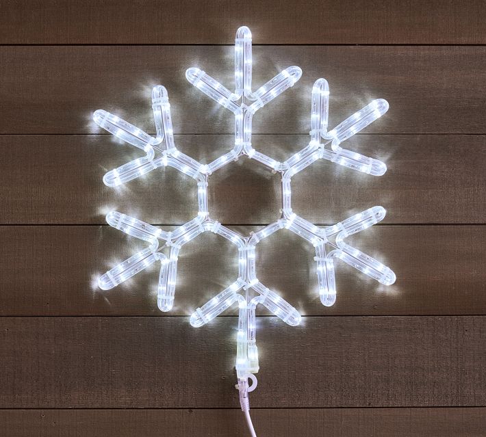 LED Lit Warm White Snowflakes