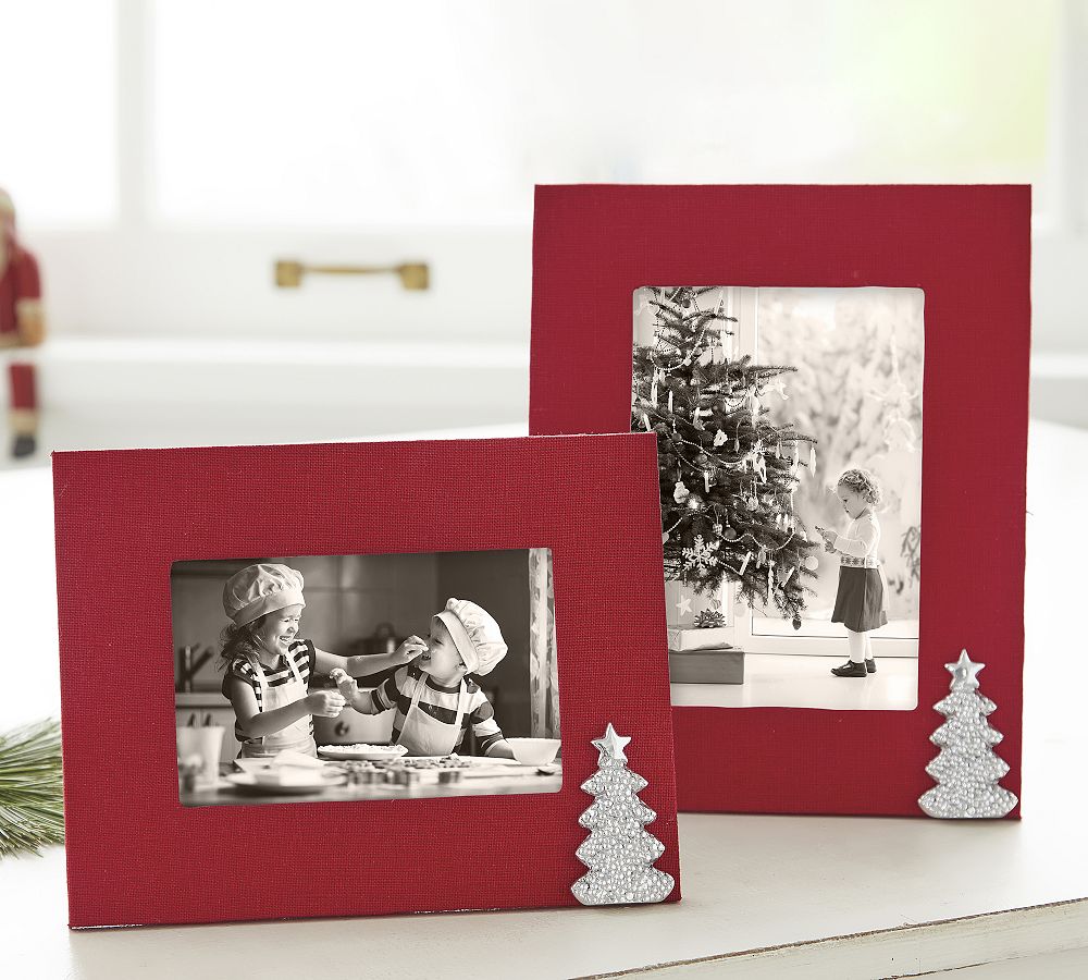 Red Linen Holiday Frame Pottery Barn