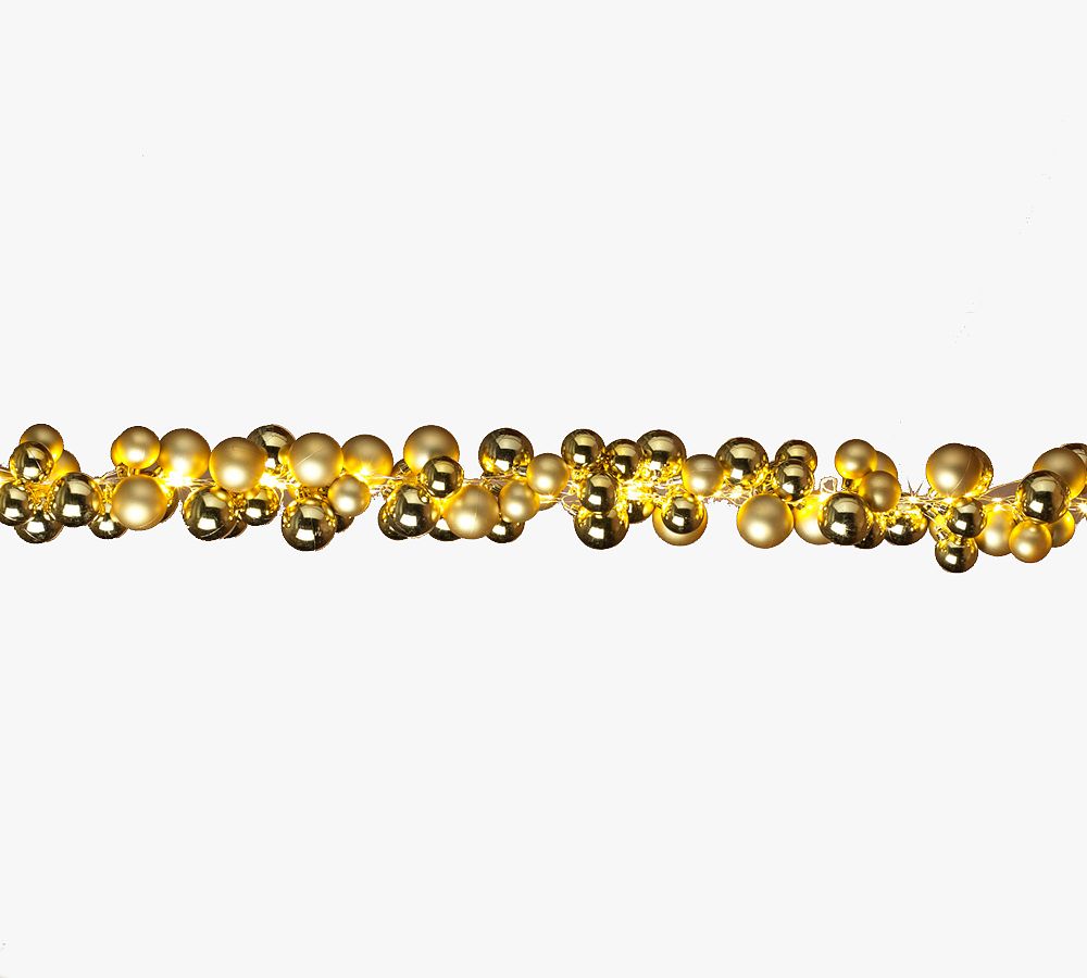Lit Gold Ornament Garland - 58.5"