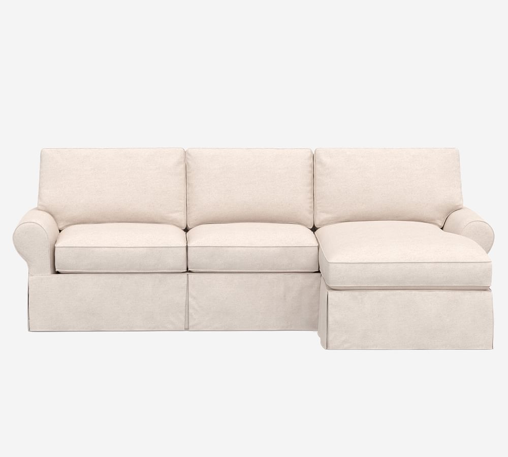 PB Basic Slipcovered Sofa Chaise Sectional