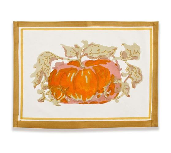 Pumpkin Printed Cotton Placemats Set of 6 Pottery Barn