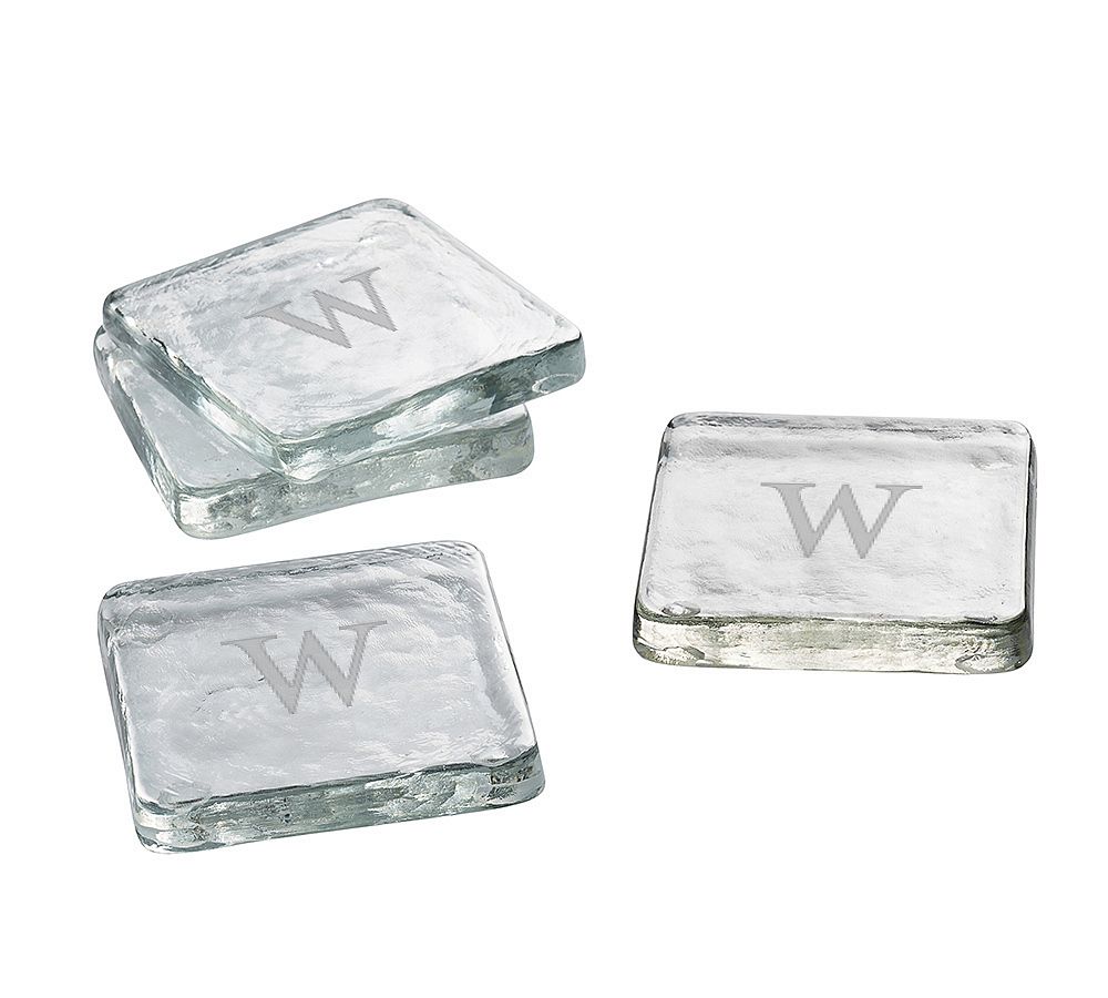 Slab Glass Coasters Set of 4 Bar Accessories Pottery Barn