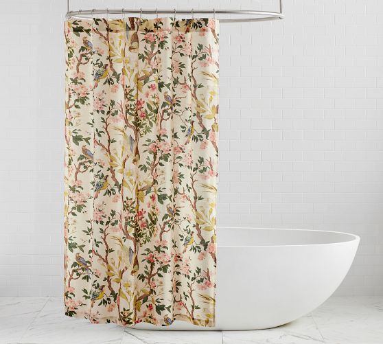 Shower Curtain Modern French Bee Garden Vintage Queen Floral