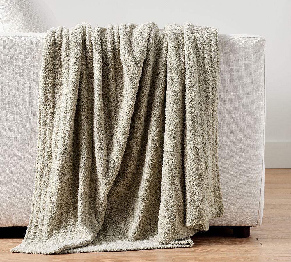 Air Ribbed Throw Blanket- Eucalyptus