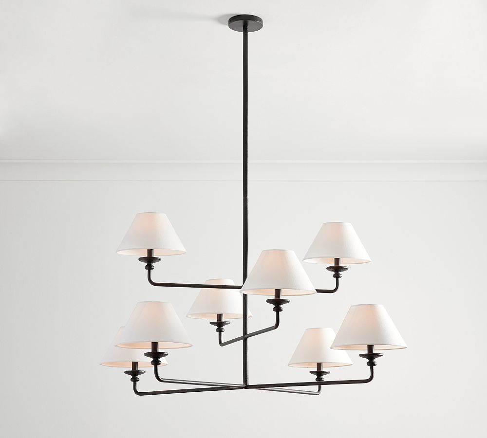 Easton Forged-Iron Shaded Chandelier