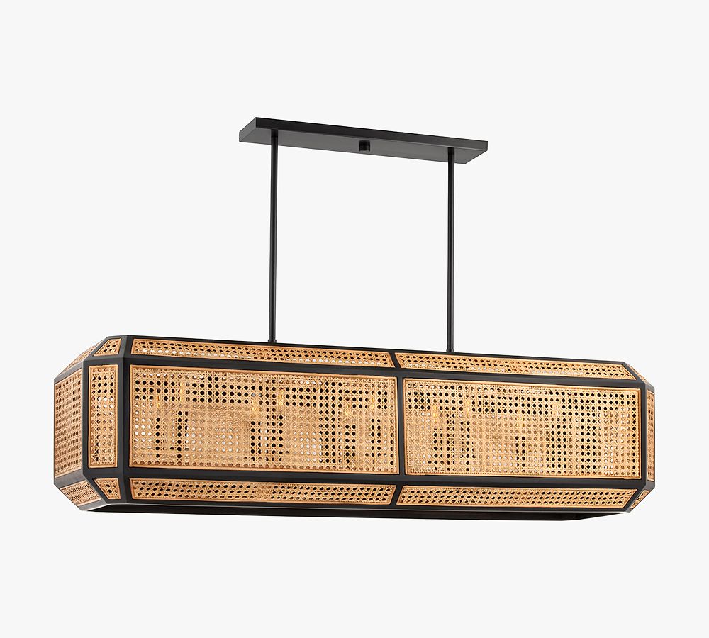 Calin Linear Rattan Chandelier | Pottery Barn