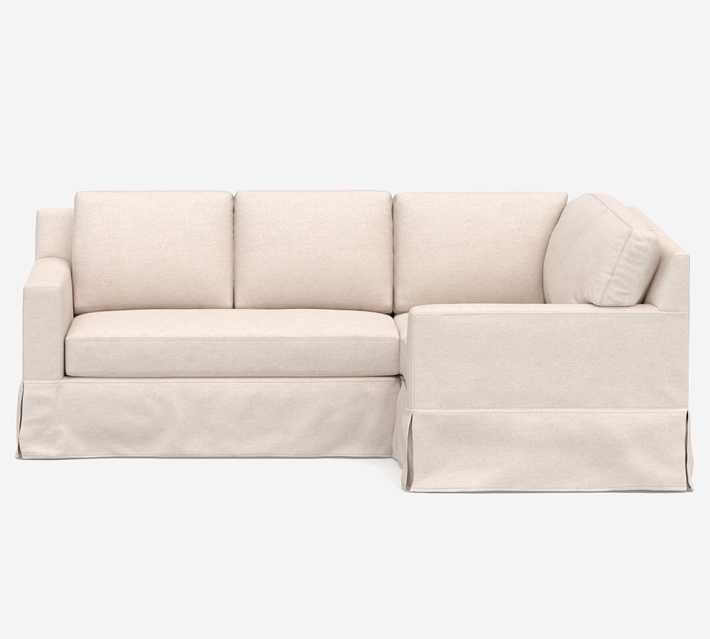 York Square Arm Slipcovered 3-Piece Sectional