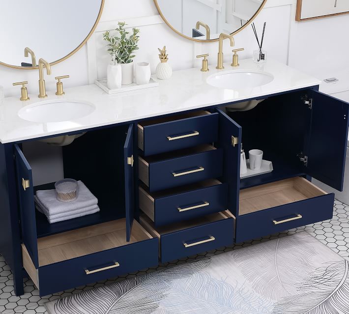 Royal Boca 72 inch Blue Double Sink Bathroom Vanity *On