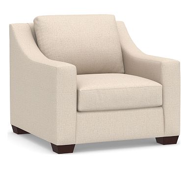 OPEN BOX: York Slope Arm Uph Armchair, Down Blend Wrapped Cushions ...