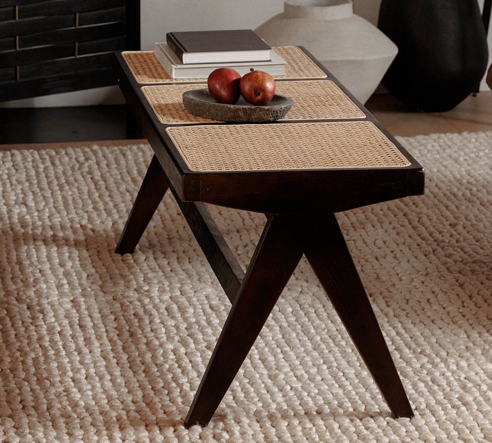 Andrea Rattan Dining Bench Pottery Barn