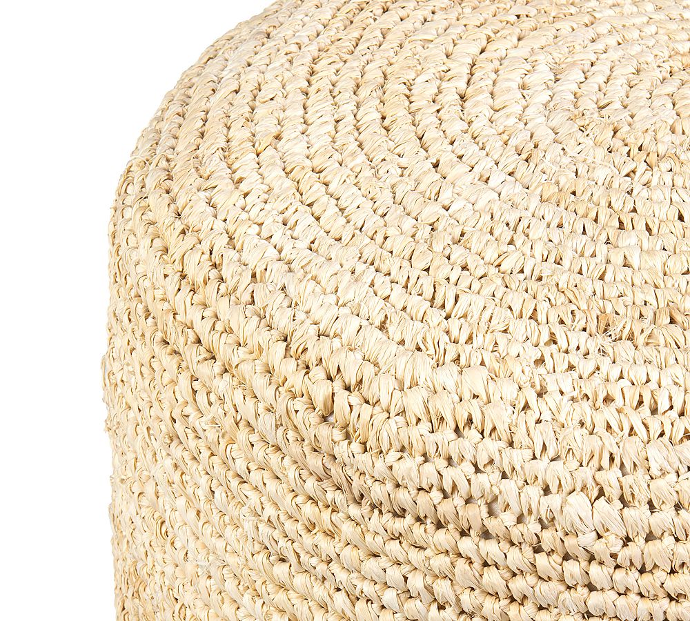 Raffia Round Accent Stool | Pottery Barn