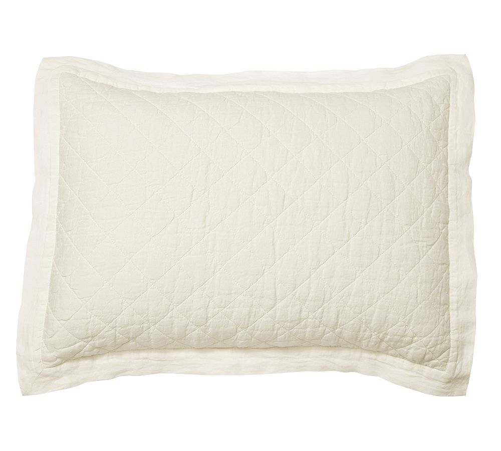 Belgian Flax Linen Diamond Quilted Sham