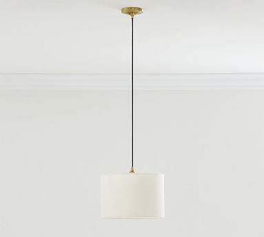 Linen Drum Shade Cord Pendant | Pottery Barn