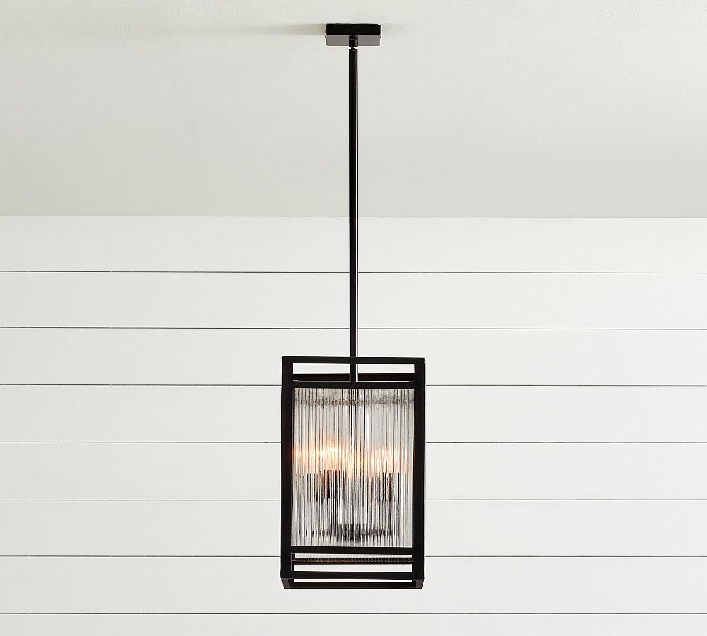 Atherton Outdoor Ribbed Glass Pendant