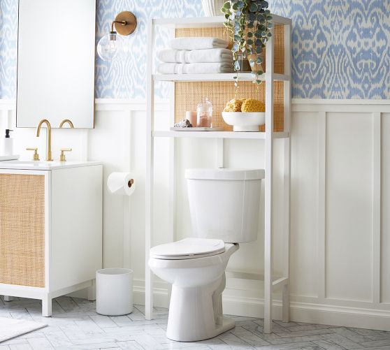 Kings Brand Furniture - Over The Toilet Storage Etagere Bathroom Rack  Shelves Organizer, Pewter